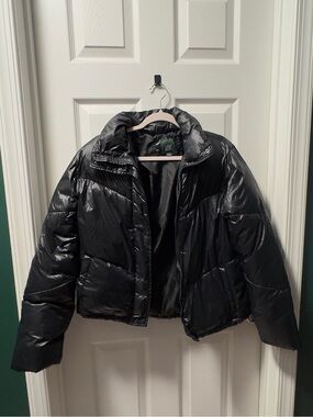 wild fable Black Shiny Puffer Jacket